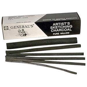 General's Artist's Sketching Charcoal Pure Willow - 10 sticks
