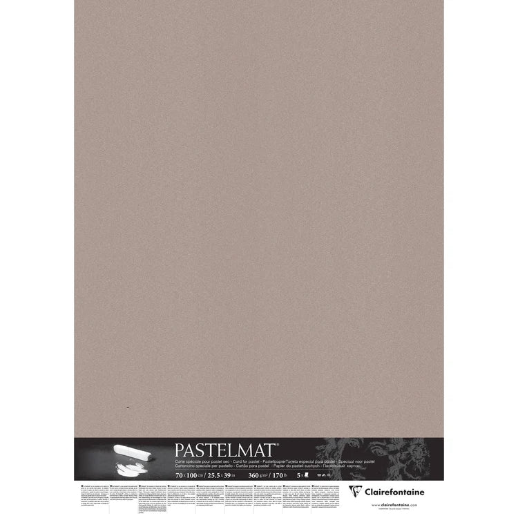 Clairefontaine Pastelmat 360G Dark Grey 5 sheets - 27.6 x 39.4 in