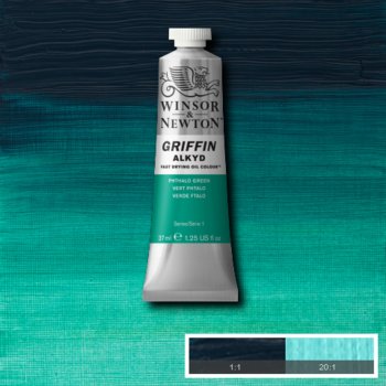 Winsor & Newton Griffin Alkyd Colour - 37 ml tube - Phthalo Green