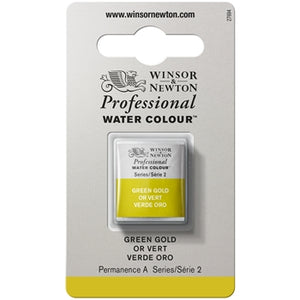 Winsor & Newton Professional Watercolour Half Pan - Green Gold