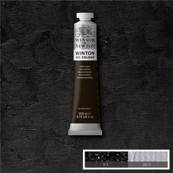Winsor & Newton Winton Oil Colour - 200 ml tube - Ivory Black