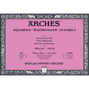 Arches Watercolour Block - 140 lb. Hot Press - 7" x 10"