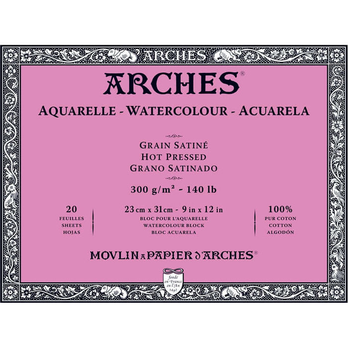 Arches Watercolour Block - 140 lb. Hot Press - 9" x 12"