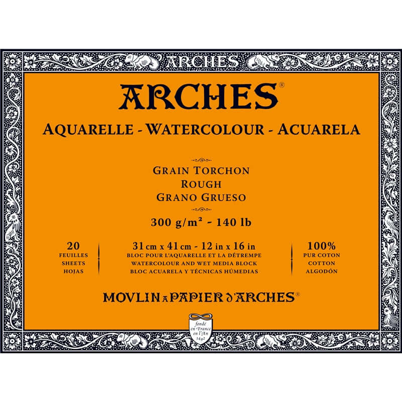 Arches Watercolour Block - 140 lb. Rough - 12" x 16"