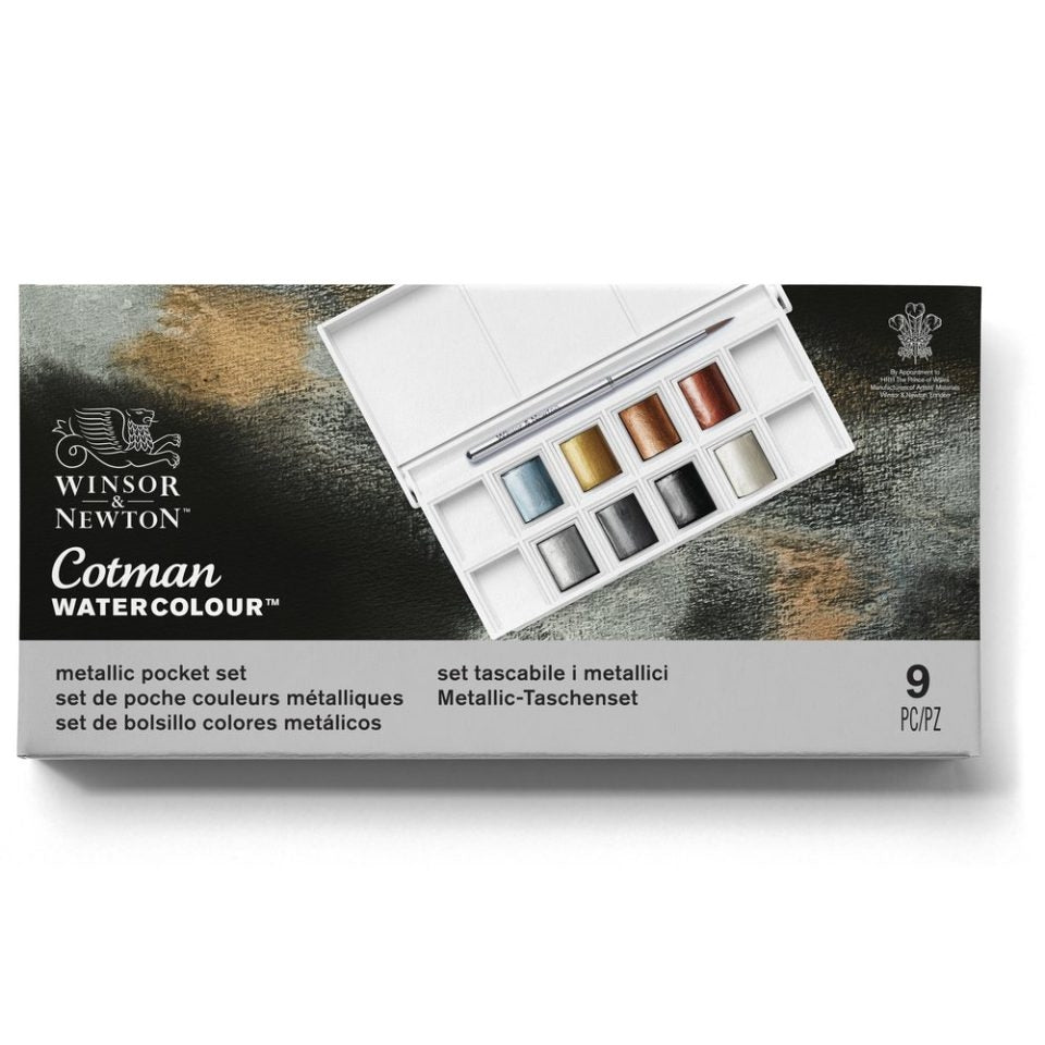 Cotman Watercolour 8 Half Pan Metallic Pocket Set