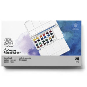 Cotman Watercolour Painting PLUS 24 Half Pan Set