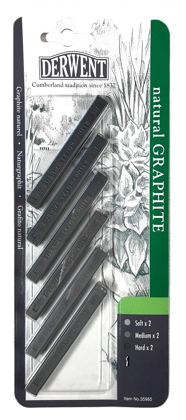 Derwent Natural Graphite - 6 pk