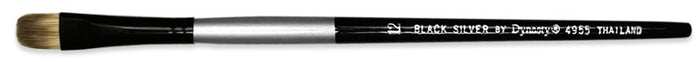Dynasty Black Silver Filbert Brush Short Handle #6
