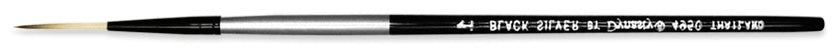 Dynasty Black Silver Long Liner Brush Short Handle #5/0