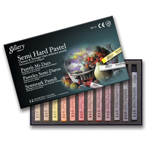 Mungyo Gallery Semi-Hard Pastel Squares 12 Basic Colour Set