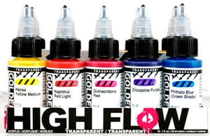 Golden High Flow Set Transparent Colours Set - 10 x 30 ml bottles