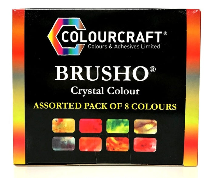 Brusho Crystal Colour Assorted Pack of 8 Colours