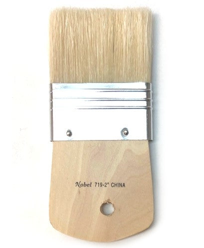 Nobel Series 719 Flat White Hog Bristle Brush - 2"