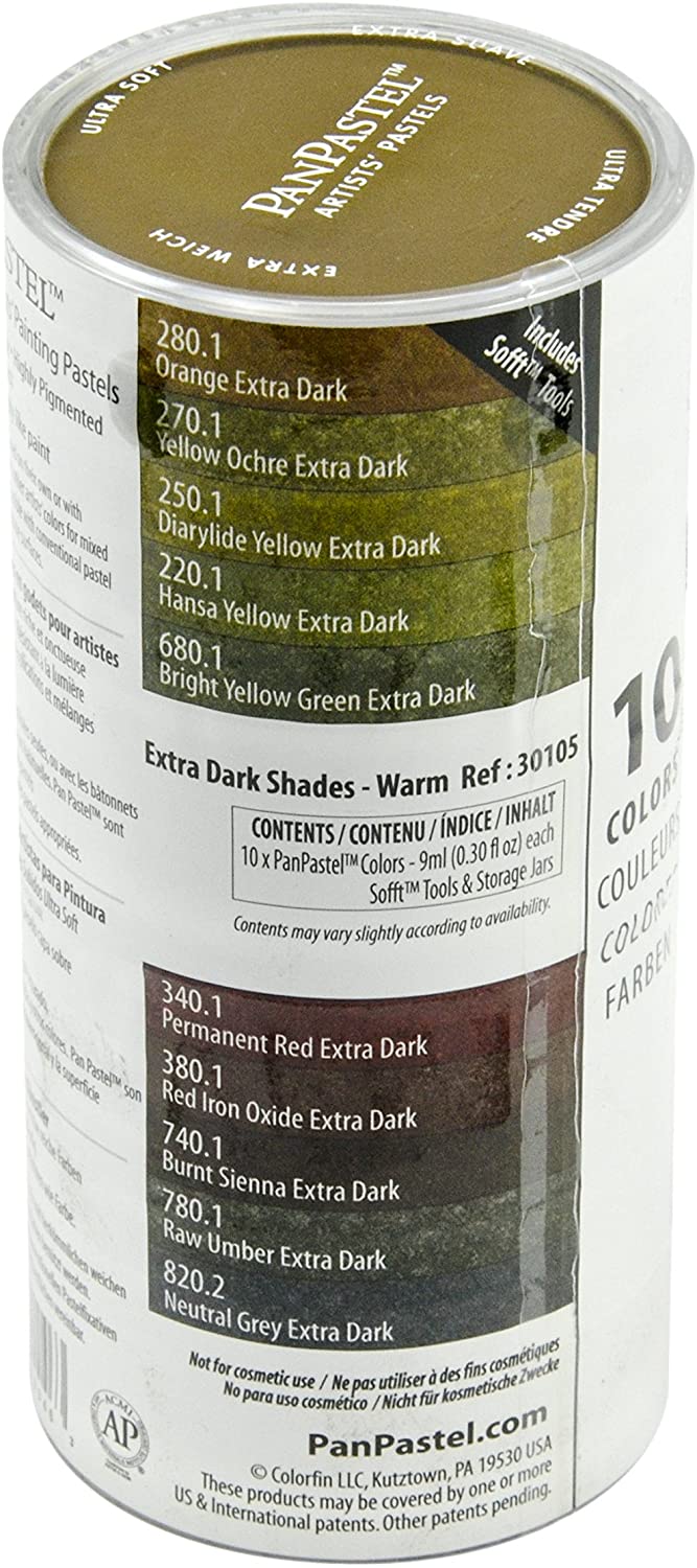 PanPastel - 10 Colour Extra Dark Shades Warm Set