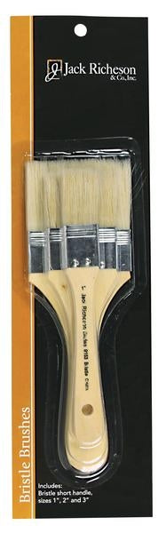 Richeson Bristle Brush Set of 3 - Short Handle