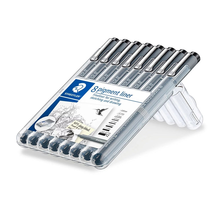 STAEDTLER® Pigment Liner Pen Set - 8 Pen Black Set