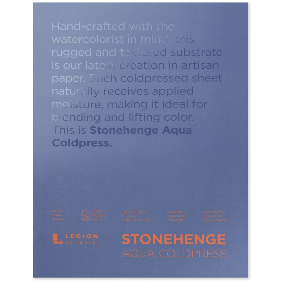 Stonehenge Aqua Watercolour Block - Cold Press 140lb. - 9" x 12"