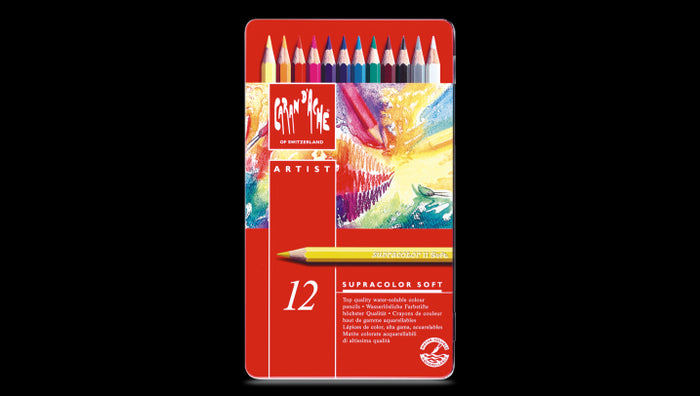 Caran D'Ache Supracolor Soft Watersoluble Pencil - 12 Colour Set