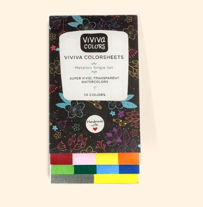 Viviva Colorsheet Metallic Watercolour 10-Colour Set