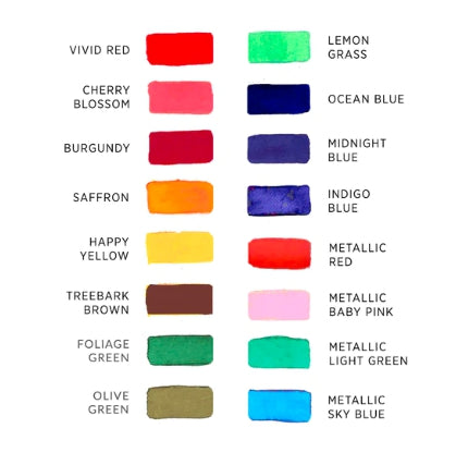 Viviva Colorsheet Single Watercolour Spring 16-Colour Set