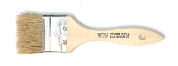 White Bristle Flat Brush - 2"