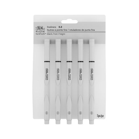 Winsor & Newton Black Fineliner Pen Set 0.3 X 5