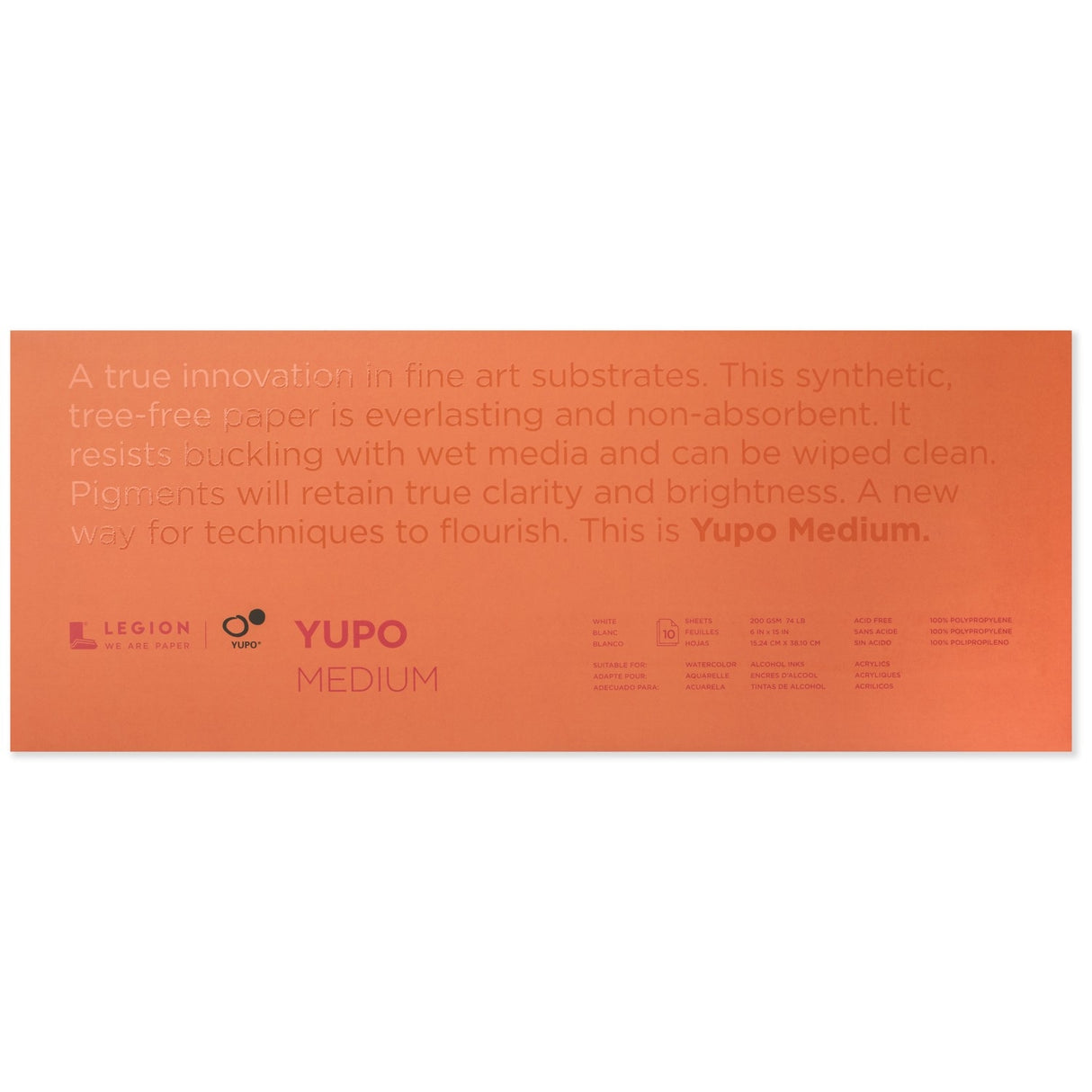 Yupo Medium Paper Pad - 6 x 15