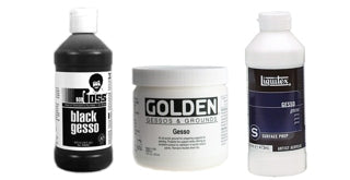 Pebeo Gesso Universal Primer Studio Acrylics Auxiliaries, 500 ml, Black, 16  Fl Oz