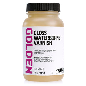 Golden Gloss Waterborne Varnish | 8 oz jar