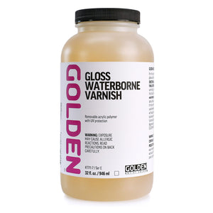 Golden Gloss Waterborne Varnish | 32 oz jar
