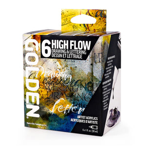 Golden High Flow Drawing & Lettering Set - 6 x 30 ml bottles