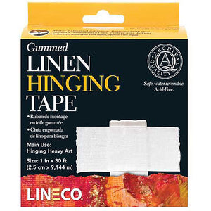 Lineco Gummed Linen Hinging Tape | White, 1" x 30 ft. Roll