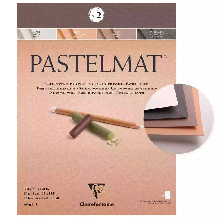 Clairefontaine Pastelmat Pastel Pad - 12" x 15.5" - Palette No. 2