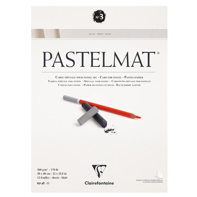 Clairefontaine Pastelmat Pastel Pad - 12" x 15.5" - Palette No. 3 White