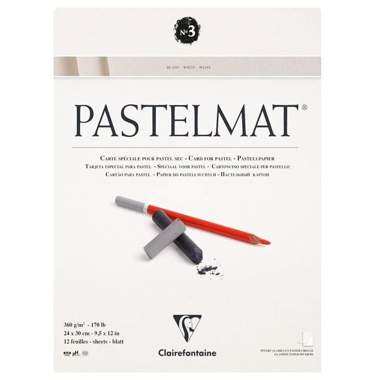 Clairefontaine Pastelmat Pastel Pad - 9" x 12" - Palette No. 3 White