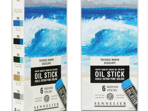 Sennelier Oil Stick Sets | 6-Colour Mini Oil Stick Seascape Cardboard Set