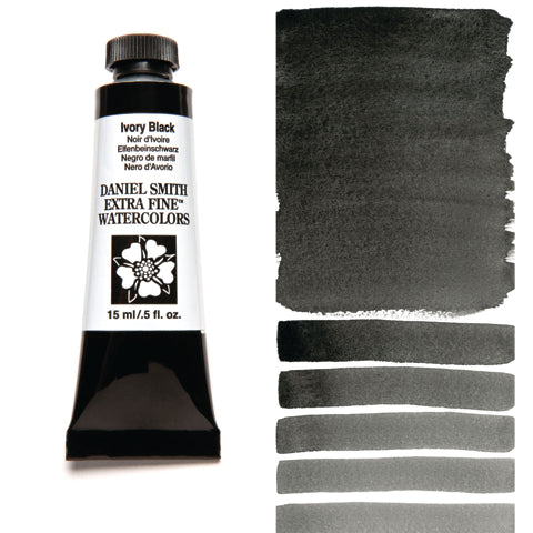Daniel Smith Extra Fine Watercolour - 15 ml tube - Ivory Black
