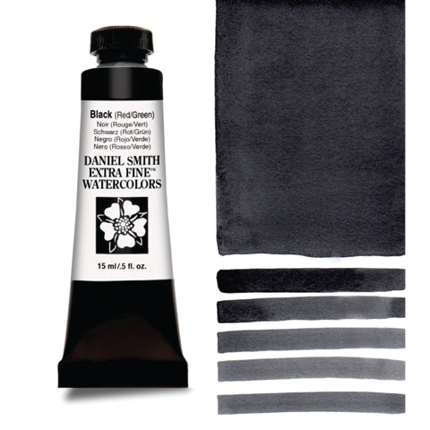Daniel Smith Extra Fine Watercolour - 15 ml tube - Black (Red/Green)