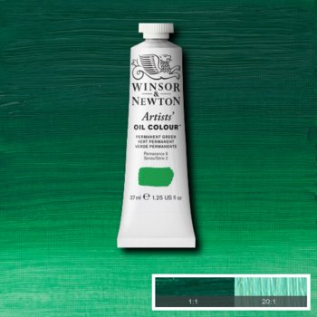 Winsor & Newton Artists' Oil Colour - 37 ml tube - Permanent Green