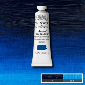 Winsor & Newton Artists' Oil Colour - 37 ml tube - Winsor Blue (Green Shade)