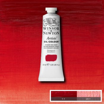 Winsor & Newton Artists' Oil Colour - 37 ml tube - Winsor Red Deep