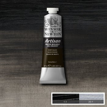 Winsor & Newton Artisan Water Mixable Oil Colour - 37 ml tube - Ivory Black