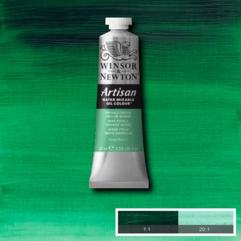 Winsor & Newton Artisan Water Mixable Oil Colour - 37 ml tube - Phthalo Green (Yellow Shade)