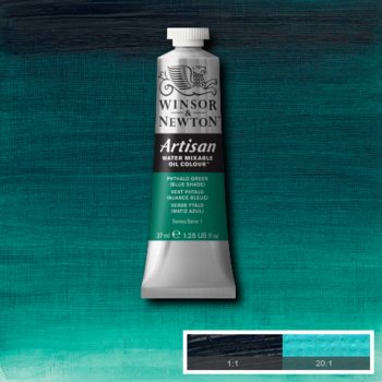 Winsor & Newton Artisan Water Mixable Oil Colour - 37 ml tube - Phthalo Green (Blue Shade)