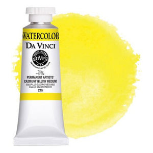 Da Vinci Paint Artists' Watercolour - 37 ml tube - Cadmium Yellow Medium