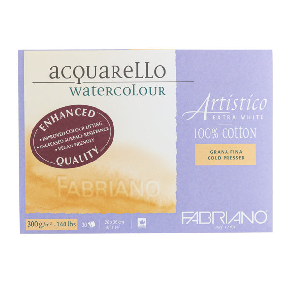 Fabriano Artistico Watercolour Block Extra White 140 lbs Cold Press 10" x 14"