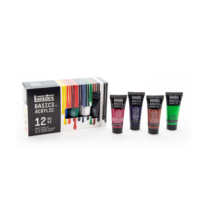 Liquitex Basics Acrylic Colour Set of 12 x 22 ml