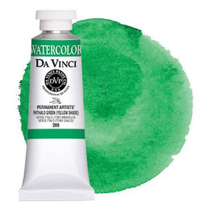 Da Vinci Paint Artists' Watercolour - 37 ml tube - Phthalo Green (Yellow Shade)