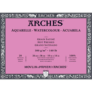 Arches Watercolour Block - 140 lb. Hot Press - 10" x 14"