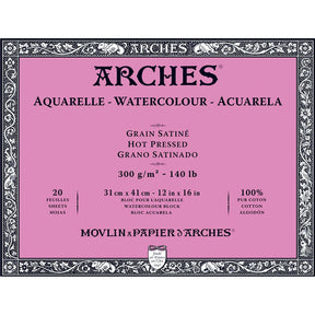 Arches Watercolour Block - 140 lb. Hot Press - 12" x 16"